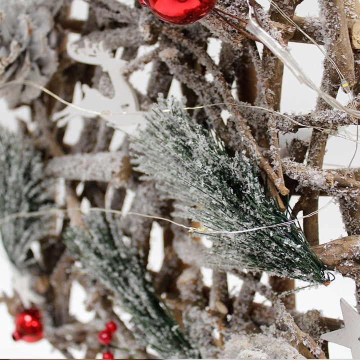 Sapin en Bois Décoratif 20LED H.61cm (piles incluses) - Silumen
