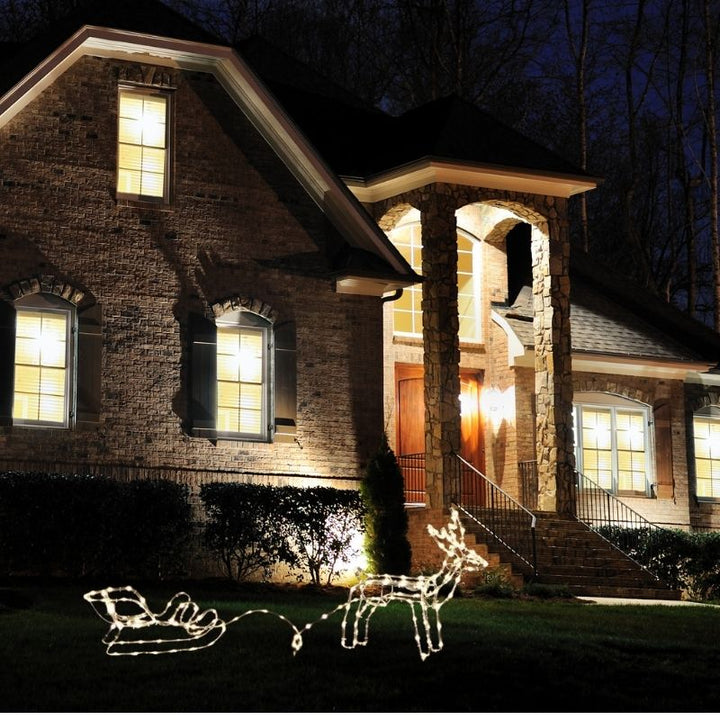 Silhouette Néon LED lumineuse renne et son traineau IP44 300LED - Silumen