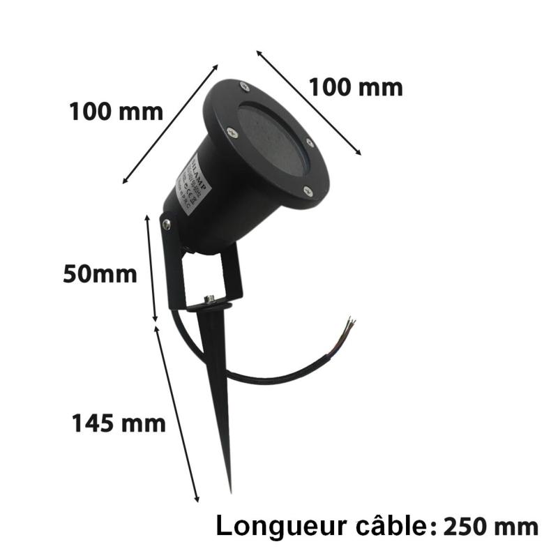 Spot à Piquer LED Extérieur IP65 pour Ampoule GU10 - Silumen