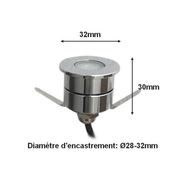 Spot LED Encastrable 1W 12V IP65 45° - Silumen