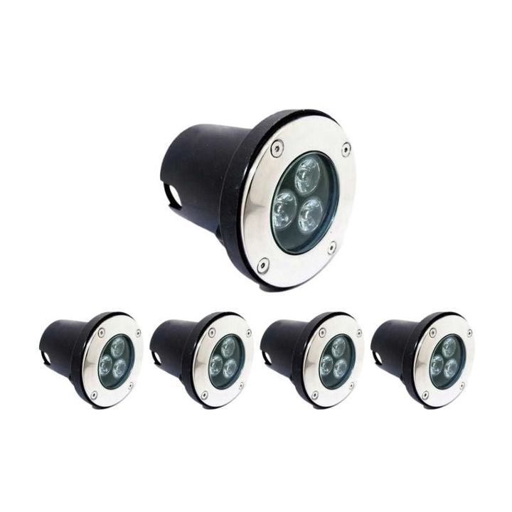 Spot LED Encastrable Extérieur IP65 220V Sol 3W 80° (Pack de 5) - Silumen