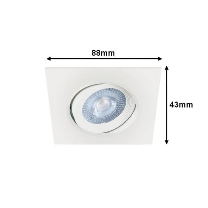 Spot LED Encastrable Orientable 5W Carré SMD - Silumen
