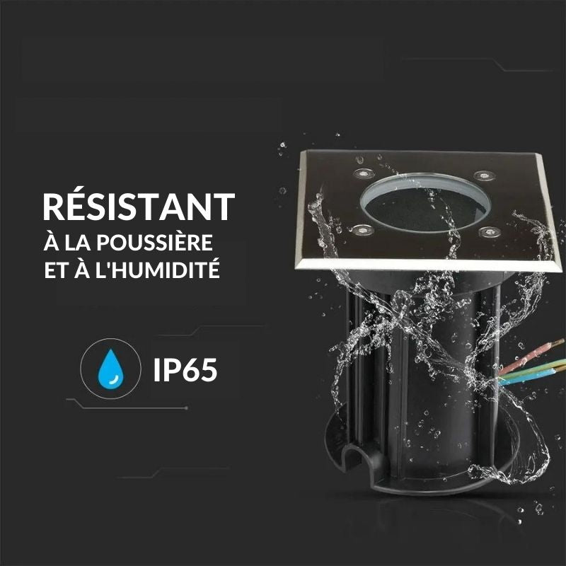 Spot LED Extérieur Encastrable Carré IP65 pour Ampoule GU10 - Silumen