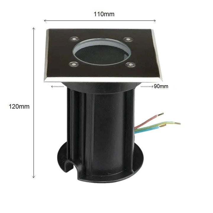 Spot LED Extérieur Encastrable Carré IP65 pour Ampoule GU10 - Silumen