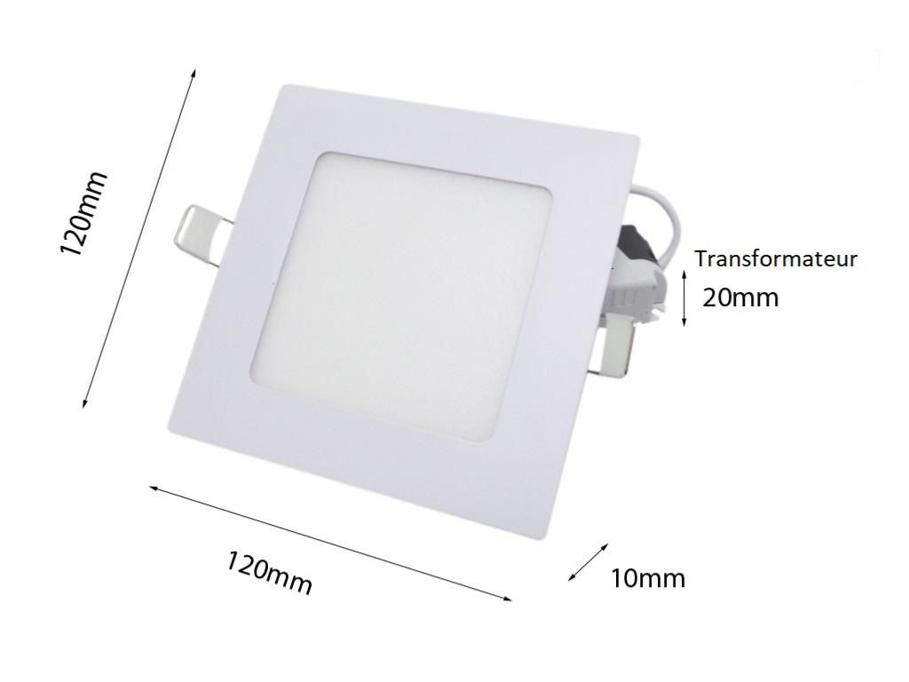 Spot LED Extra Plat Downlight Carré 6W Blanc (Pack de 5) - Silumen