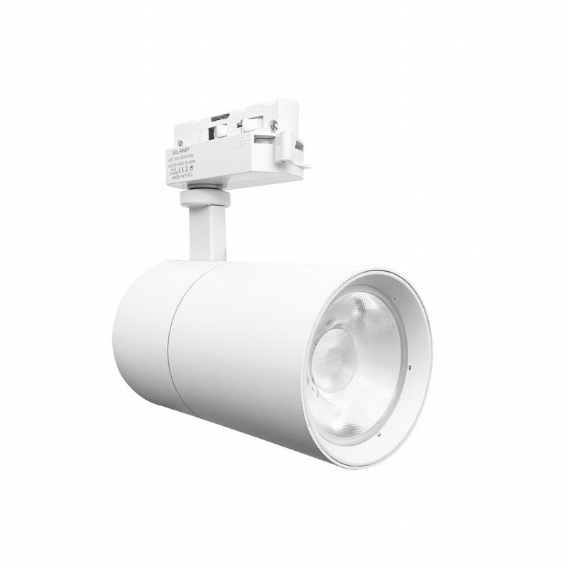 Spot LED sur Rail 30W 80° Compact Monophasé - Silumen