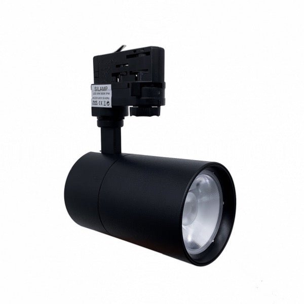 Spot LED sur Rail 30W 80° Compact Triphasé NOIR - Silumen