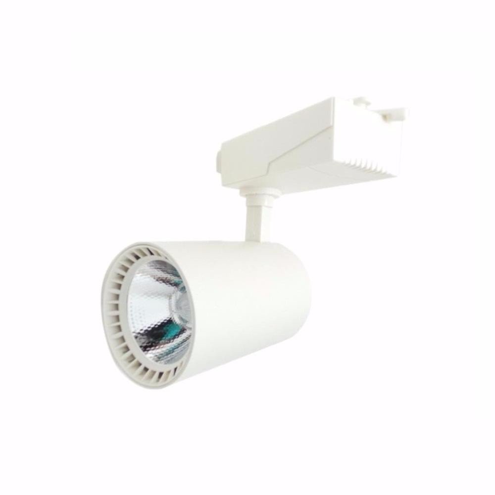 Spot LED sur Rail 30W 80° Monophasé BLANC - Silumen