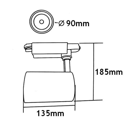 Spot LED sur Rail 30W 80° Triphasé 2700 lm - Silumen