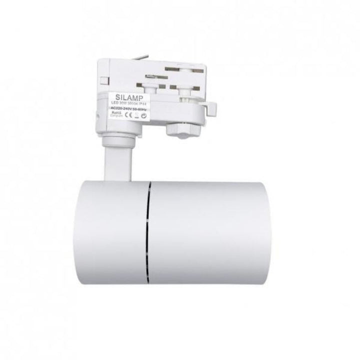 Spot LED sur Rail 30W 80° Triphasé Blanc - Silumen