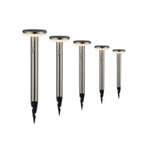 LED-Solarstrahler, 4,4 W, 50 cm, IP44, rund, mit Aluminium-Detektor (5 Stück)
