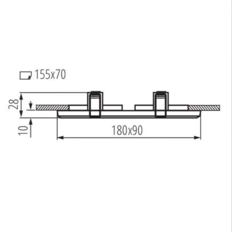 Support Double Encastrable Verre et Chrome pour Ampoule LED GU10 + Douille - Silumen