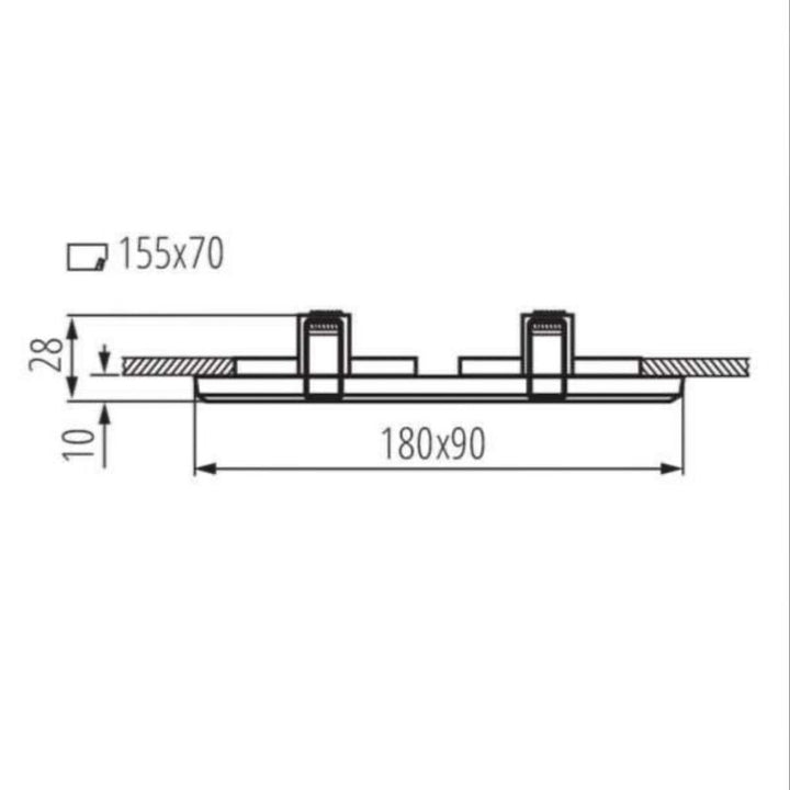 Support Double Encastrable Verre et Chrome pour Ampoule LED GU10 + Douille - Silumen