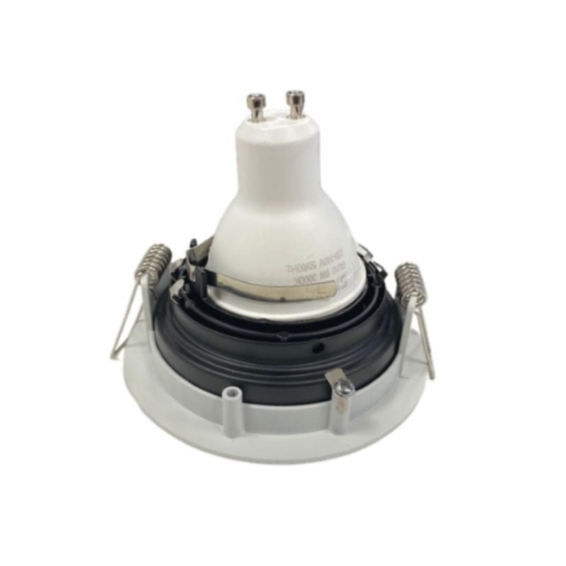 Support Spot Encastrable GU10 Orientable Rond Blanc/Noir - Silumen