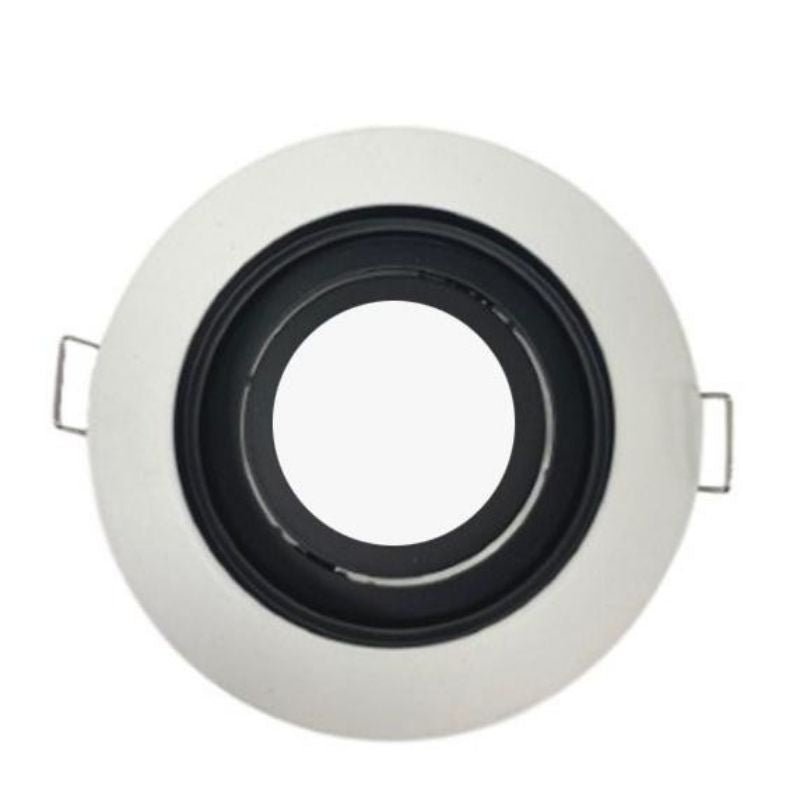 Support Spot Encastrable GU10 Orientable Rond Blanc/Noir - Silumen
