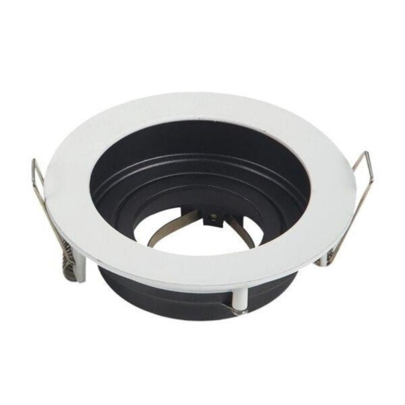 Support Spot Encastrable GU10 Orientable Rond Blanc/Noir - Silumen