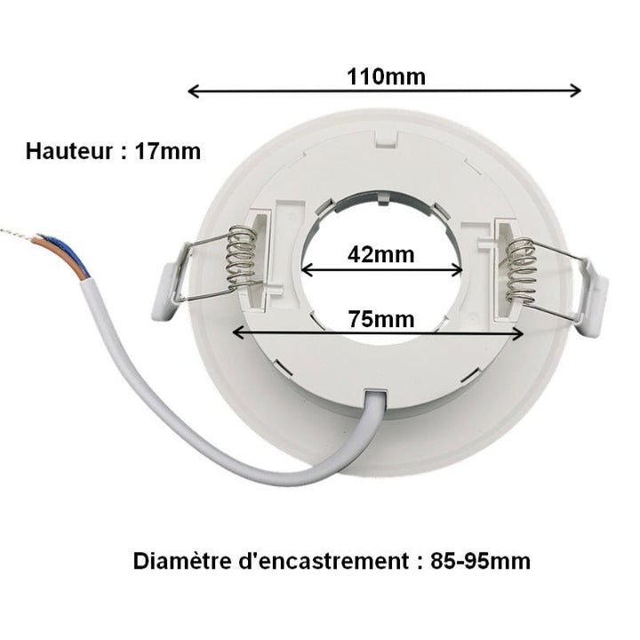 Support Spot Encastrable GX53 LED Rond BLANC - Silumen
