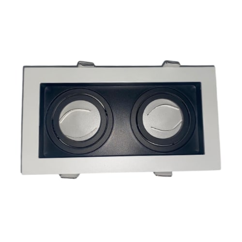 Support Spot GU10 Encastrable Orientable Double Projecteur - Silumen