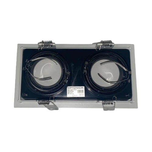 Support Spot GU10 Encastrable Orientable Double Projecteur - Silumen