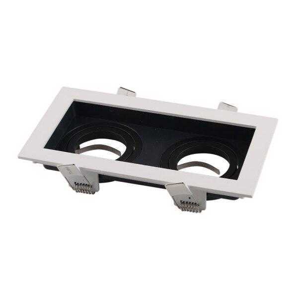 Support Spot GU10 Encastrable Orientable Double Projecteur - Silumen