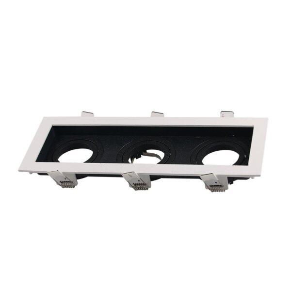 Support Spot GU10 Encastrable Orientable Triple Projecteur - Silumen