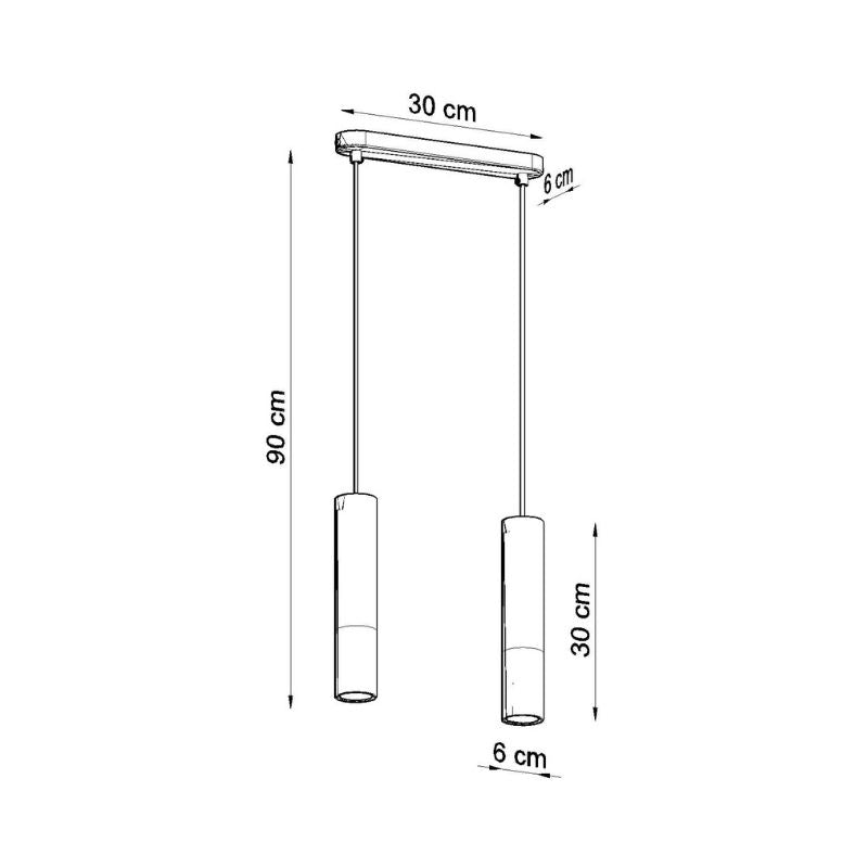 Suspension 2 Lampes Bois pour Ampoule GU10 - Silumen