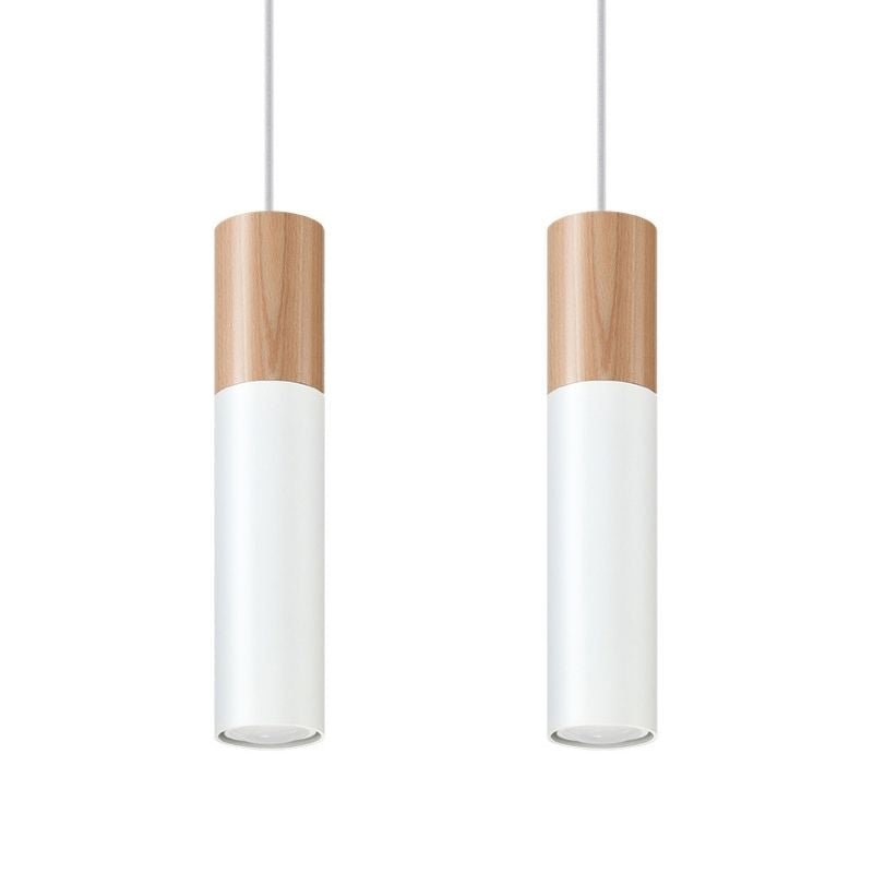 Suspension 2 Lampes Bois pour Ampoule GU10 - Silumen