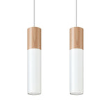 Suspensie 2 houten lampen voor GU10 -lamp