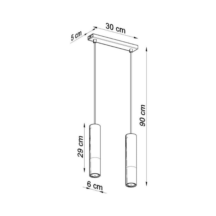 Suspension 2 Lampes Noire Or pour Ampoule GU10 - Silumen