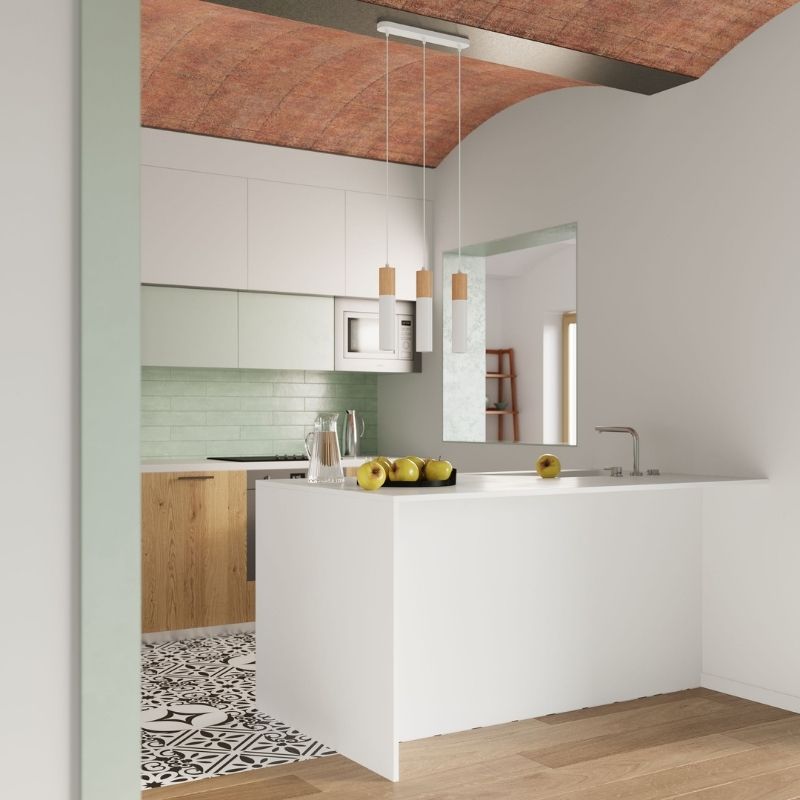 Suspension 3 Lampes Bois pour Ampoule GU10 - Silumen