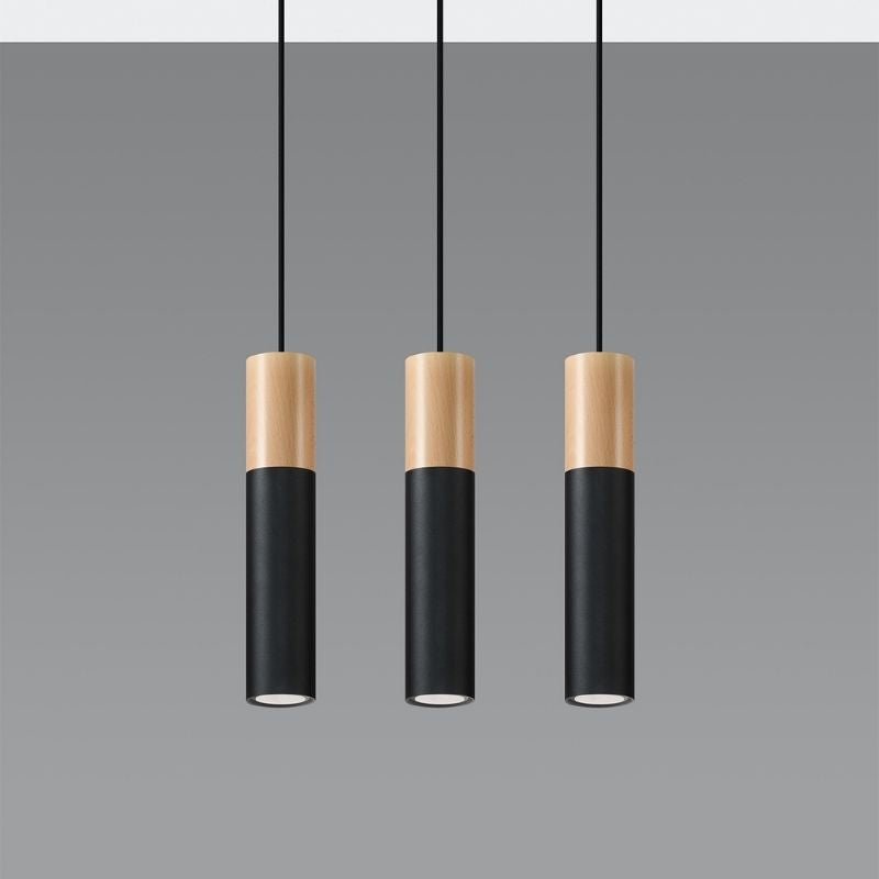 Suspension 3 Lampes Bois pour Ampoule GU10 - Silumen