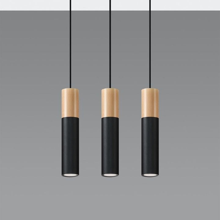 Suspension 3 Lampes Bois pour Ampoule GU10 - Silumen