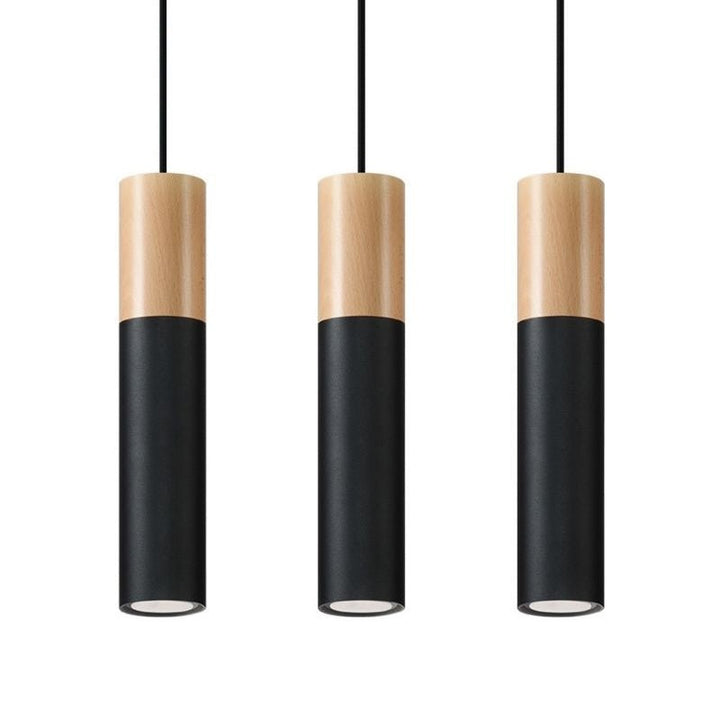 Suspension 3 Lampes Bois pour Ampoule GU10 - Silumen