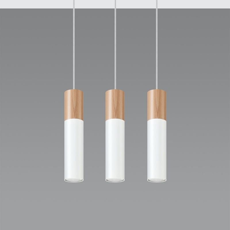 Suspension 3 Lampes Bois pour Ampoule GU10 - Silumen