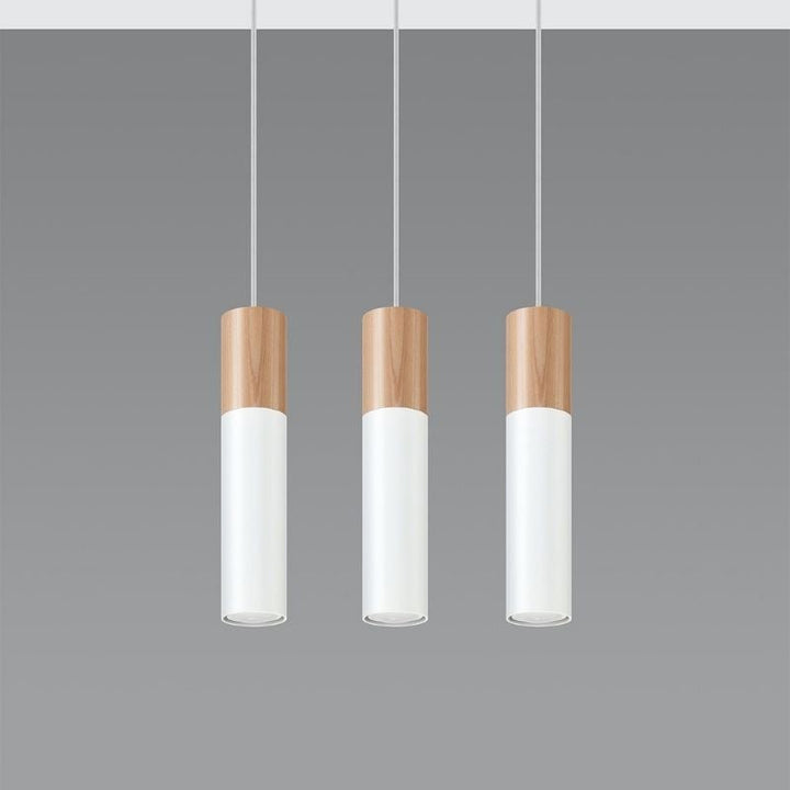 Suspension 3 Lampes Bois pour Ampoule GU10 - Silumen