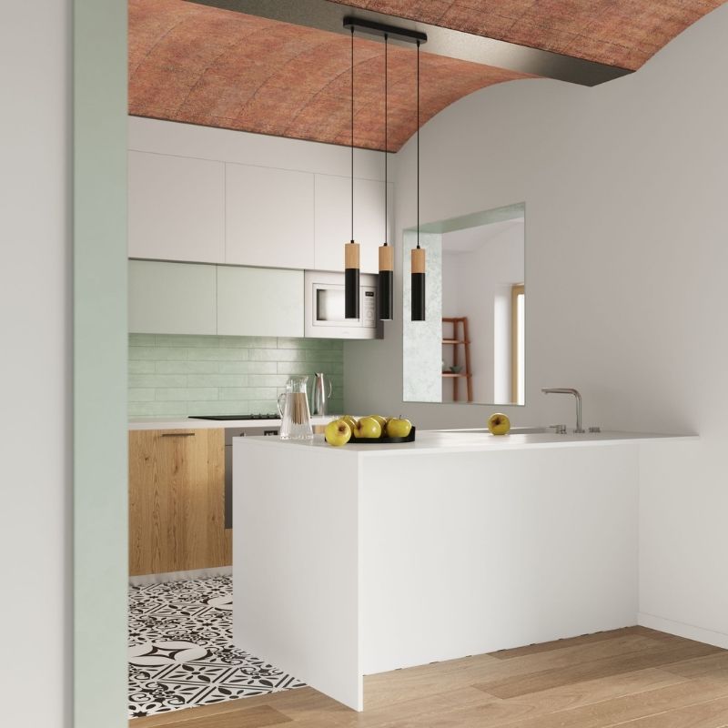 Suspension 3 Lampes Bois pour Ampoule GU10 - Silumen