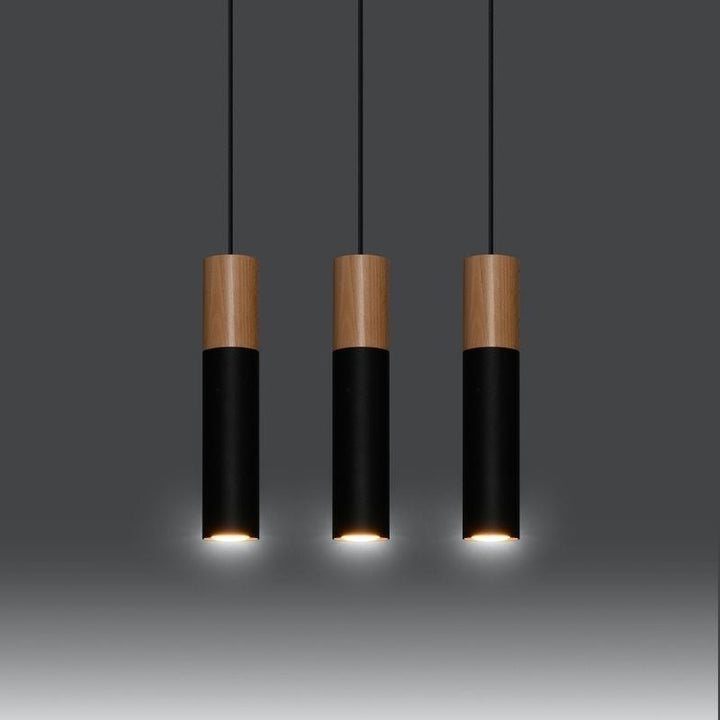 Suspension 3 Lampes Bois pour Ampoule GU10 - Silumen