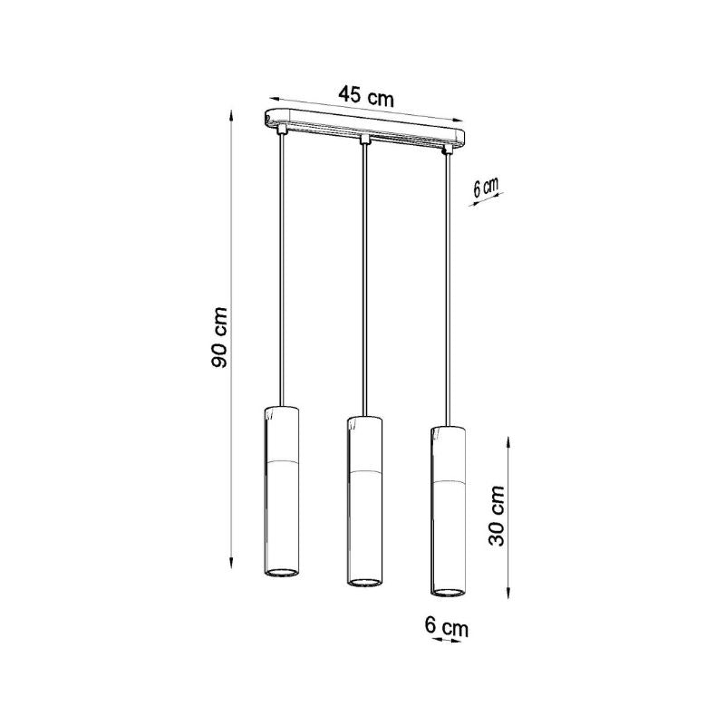 Suspension 3 Lampes Bois pour Ampoule GU10 - Silumen