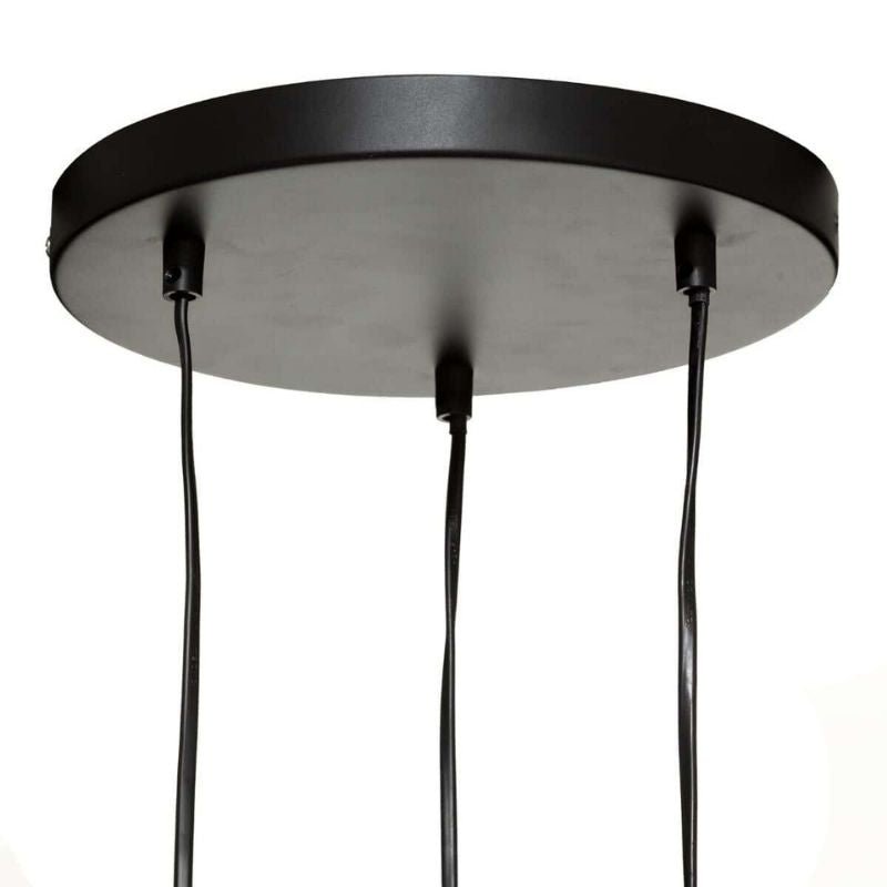 Suspension 3 Lampes en Métal et Pin 25x95cm - Silumen