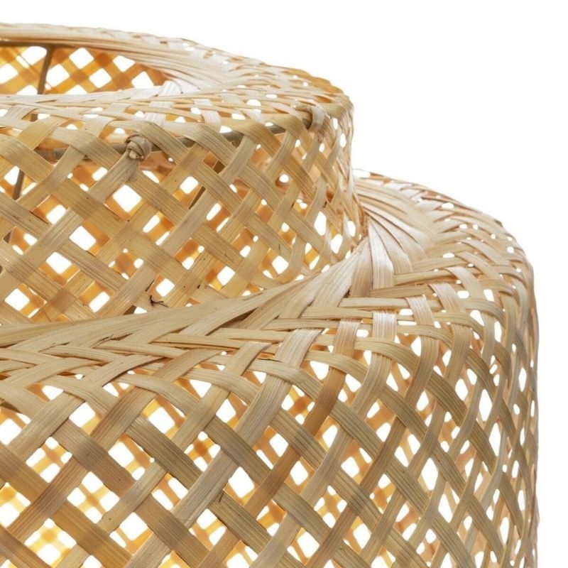 Suspension Bambou Naturel Beige 30 cm pour Ampoule E27 - Silumen