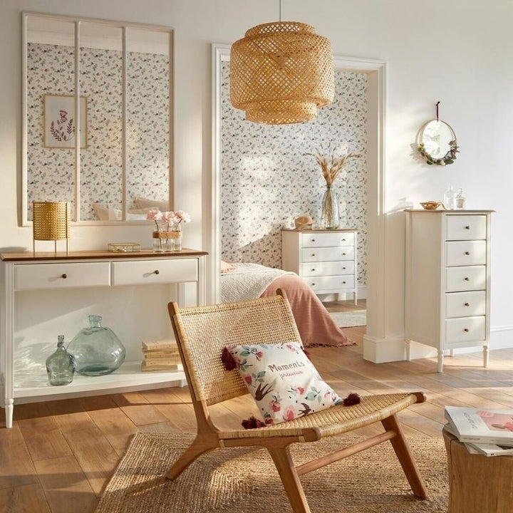 Suspension Bambou Naturel Beige 30 cm pour Ampoule E27 - Silumen