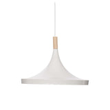 Suspension Blanche Cône Métal et Pin 32x23cm