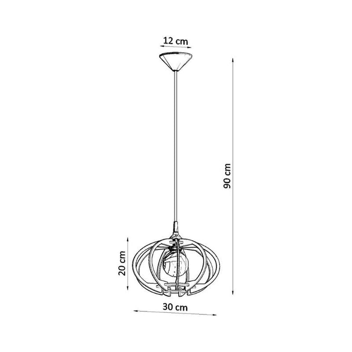 Suspension Bois Contemporain pour Ampoule E27 - Silumen