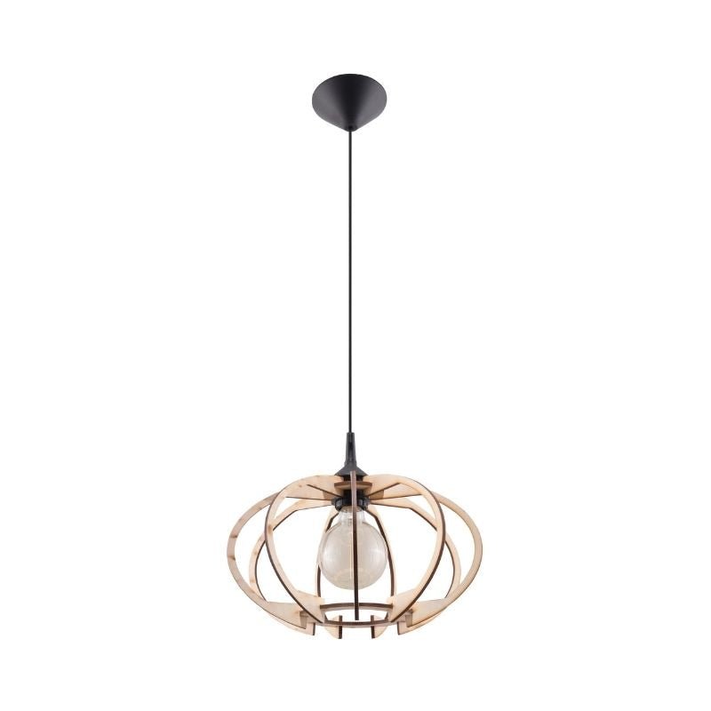 Suspension Bois Contemporain pour Ampoule E27 - Silumen