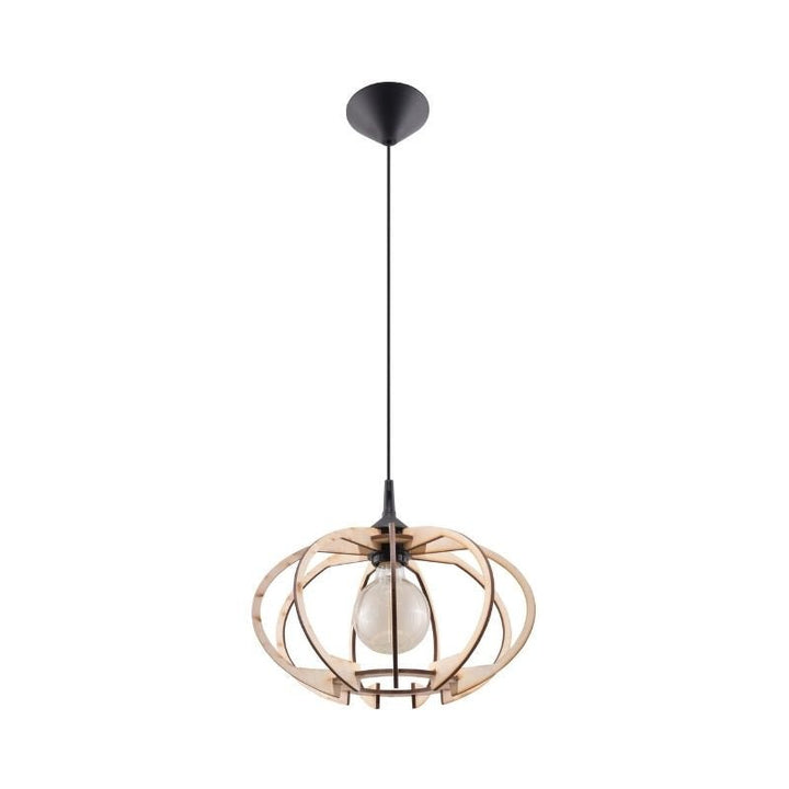 Suspension Bois Contemporain pour Ampoule E27 - Silumen