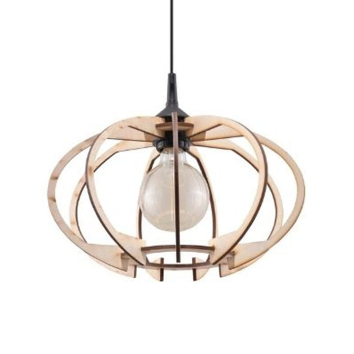 Suspension Bois Contemporain pour Ampoule E27 - Silumen