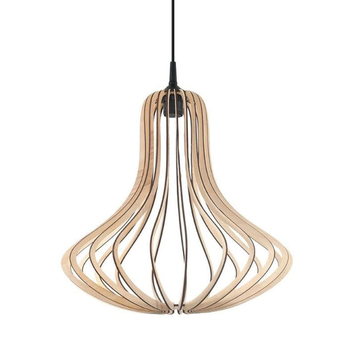 Suspension Bois Forme Poire pour Ampoule E27 - Silumen