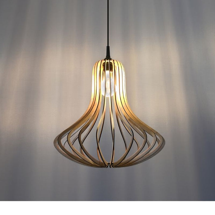 Suspension Bois Forme Poire pour Ampoule E27 - Silumen