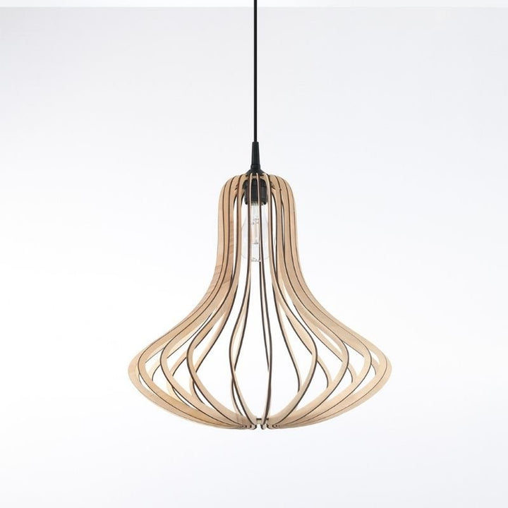 Suspension Bois Forme Poire pour Ampoule E27 - Silumen