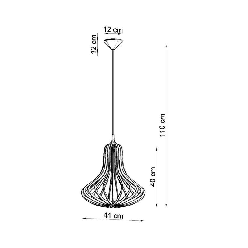 Suspension Bois Forme Poire pour Ampoule E27 - Silumen